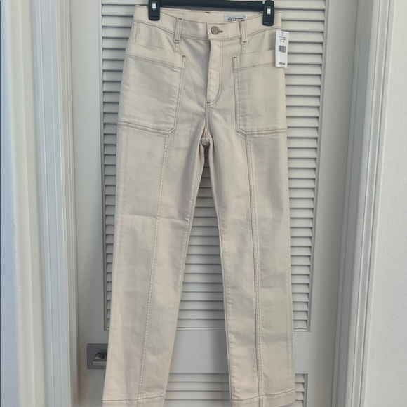 AG Los Angeles Denim - Elegant Cream Straight Leg Jeans